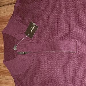 Tasso Elba 1/4 zip red plum sweater